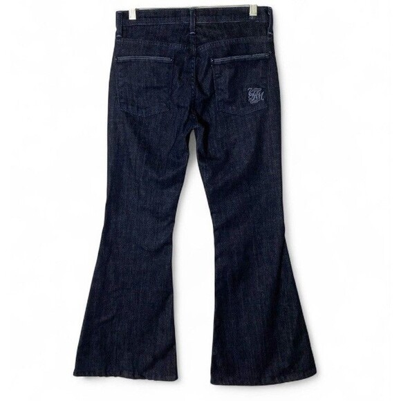 7 For All Mankind Bell Bottom Jeans 28 Dark Wash Flare Hemmed To 30” Inseam - Picture 3 of 9